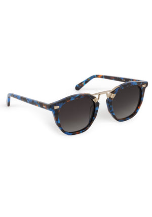 BEAU II | Matte Blue Steel 12K Handcrafted tortoise and 12k gold plated and acetate KREWE glasses