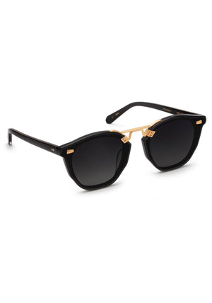 KREWE BEAU NYLON | Black + Shadow 24K Polarized Handcrafted, Black Acetate Luxury Sunglasses