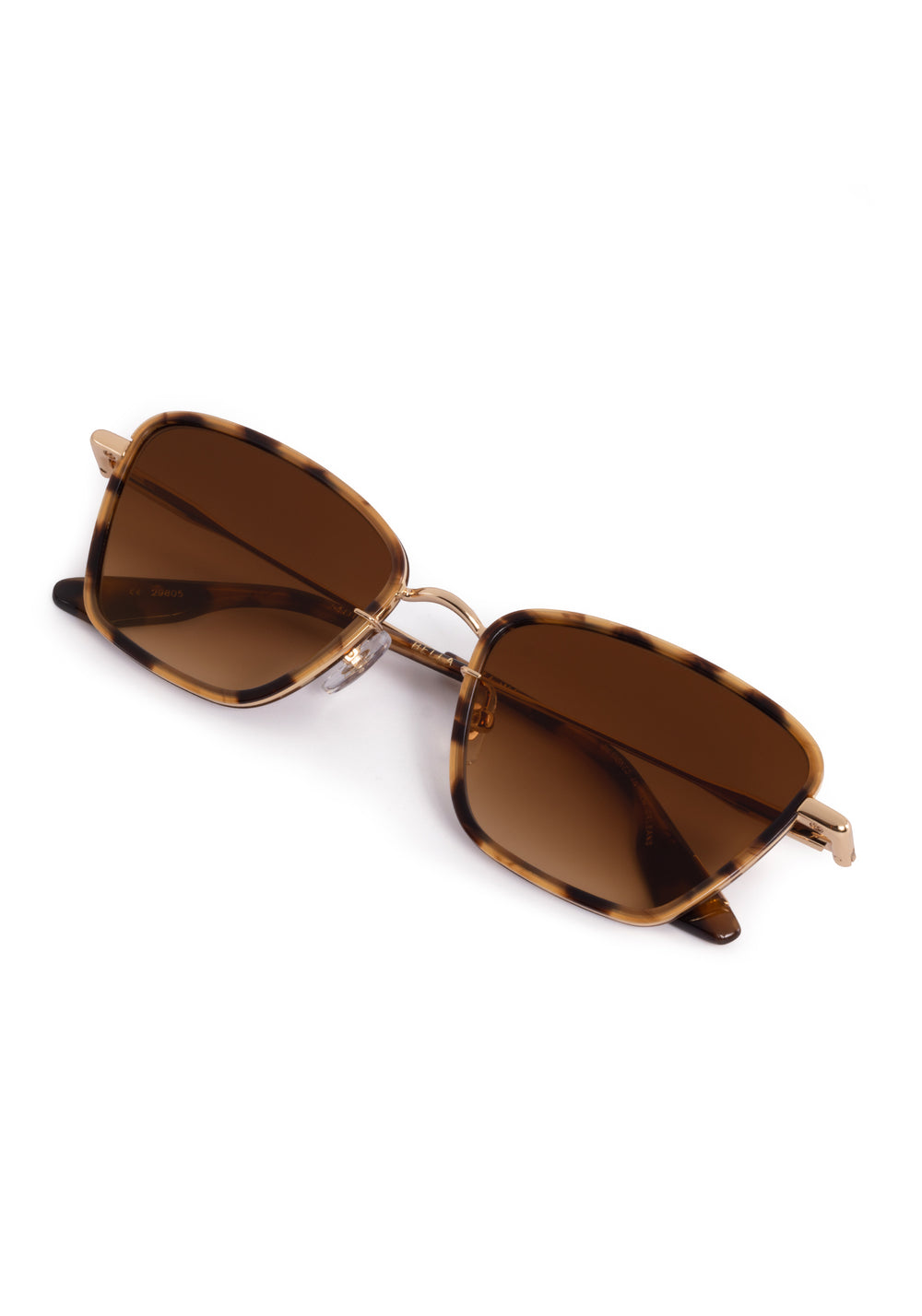 BELLA | 18K + Venezia Handcrafted, luxury brown tortoise acetate and stainless steel cat-eye KREWE sunglasses