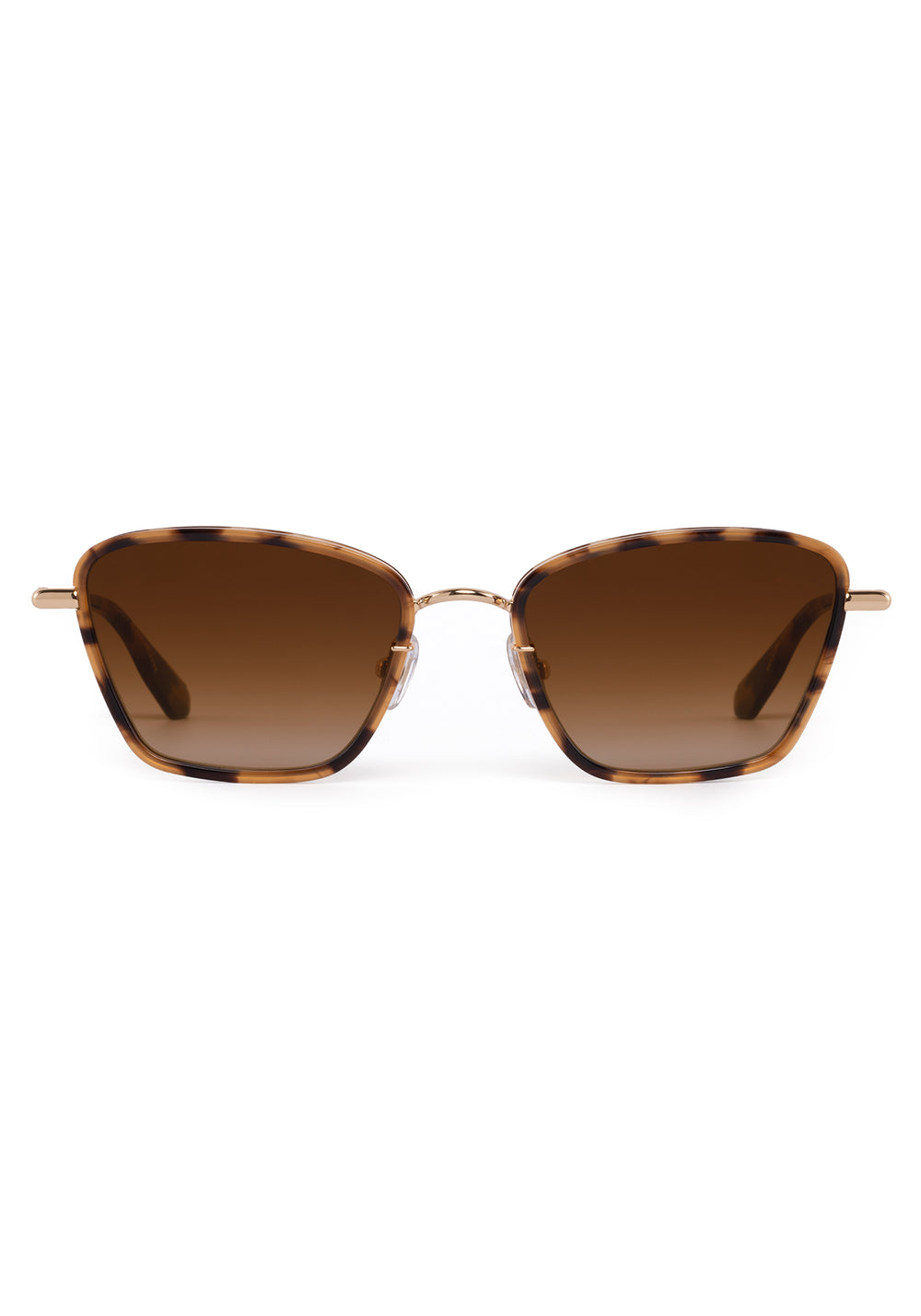 BELLA | 18K + Venezia Handcrafted, luxury brown tortoise acetate and stainless steel cat-eye KREWE sunglasses