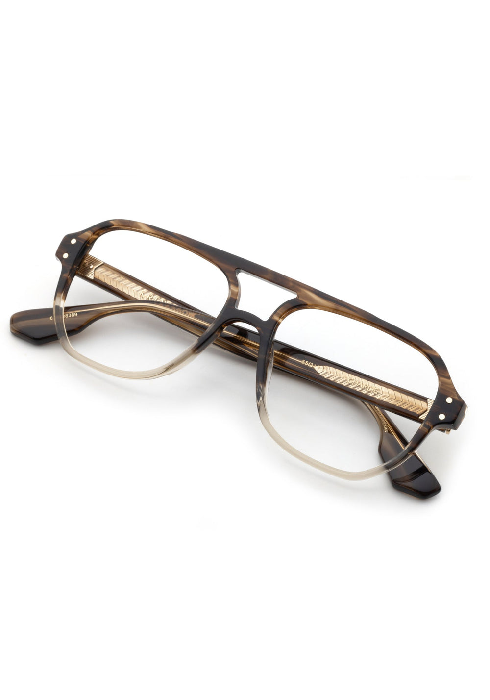 CHARLIE | Walnut Handcrafted, luxury brown acetate oversized aviator KREWE eyeglasses