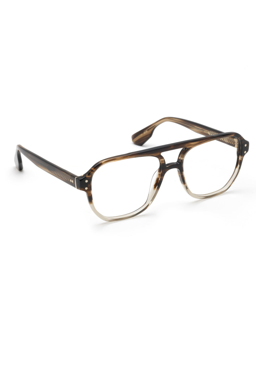 CHARLIE | Walnut Handcrafted, luxury brown acetate oversized aviator KREWE eyeglasses