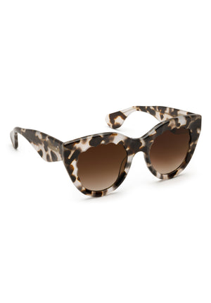 CHARLOTTE | Malt Handcrafted, luxury tortoise acetate oversized scalloped cat-eye KREWE sunglasses