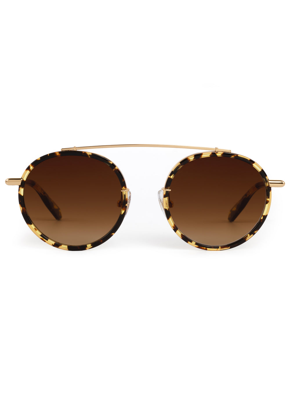 CONTI | Zulu 18k Handcrafted tortoise round aviator titanium and acetate KREWE eyeglasses 
