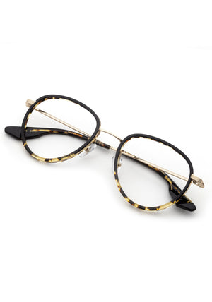 EMERSON | 18K Titanium + Black to Zulu Handcrafted, luxury black to tortoise acetate and metal teardrop aviator KREWE eyeglasses