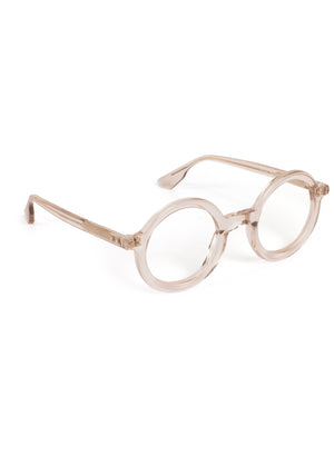 HURST II | Buff Handcrafted neutral crystal clear transparent round circular acetate KREWE eyeglasses