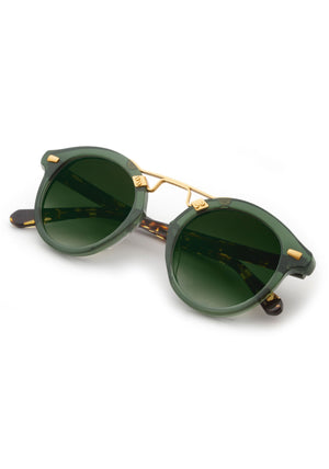 STL II | Bottle Green + Zulu 24K Handcrafted, luxury, green Acetate KREWE Sunglasses