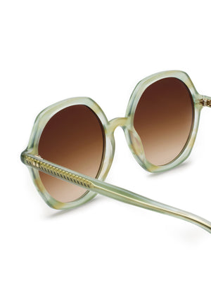 SOPHIA | Selene Handcrafted, luxury light green acetate oversized round geometric KREWE sunglasses