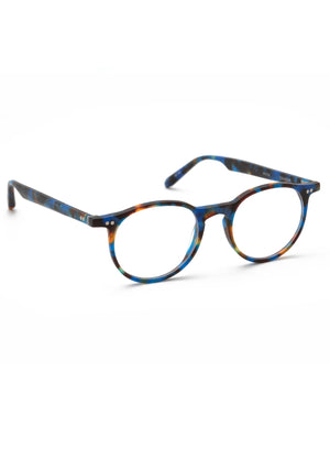 KREWE CARSON | Matte Blue Steel Handcrafted, Luxury Blue Tortoise Shell Acetate Eyeglasses