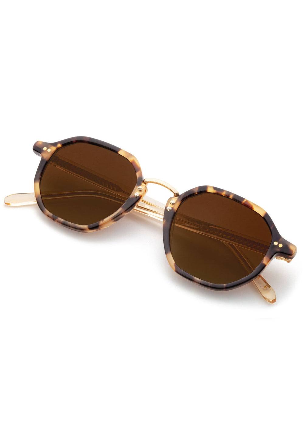 KREWE DAKOTA | Iberia + Haze Polarized 18K Handcrafted, luxury, designer tortoise shell acetate sunglasses