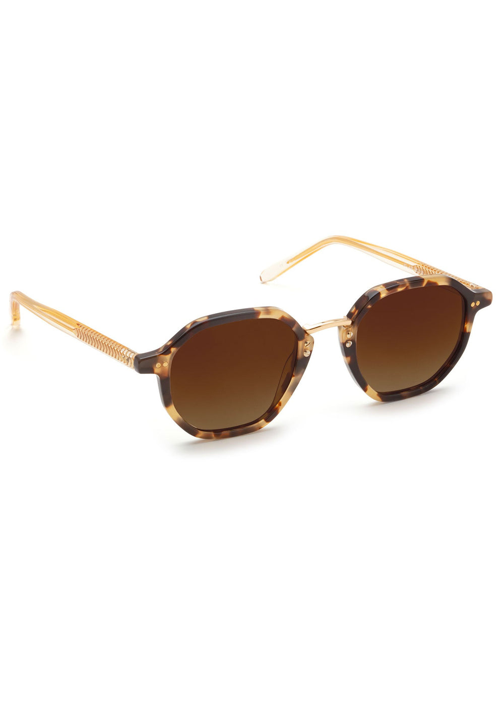 KREWE DAKOTA | Iberia + Haze Polarized 18K Handcrafted, luxury, designer tortoise shell acetate sunglasses