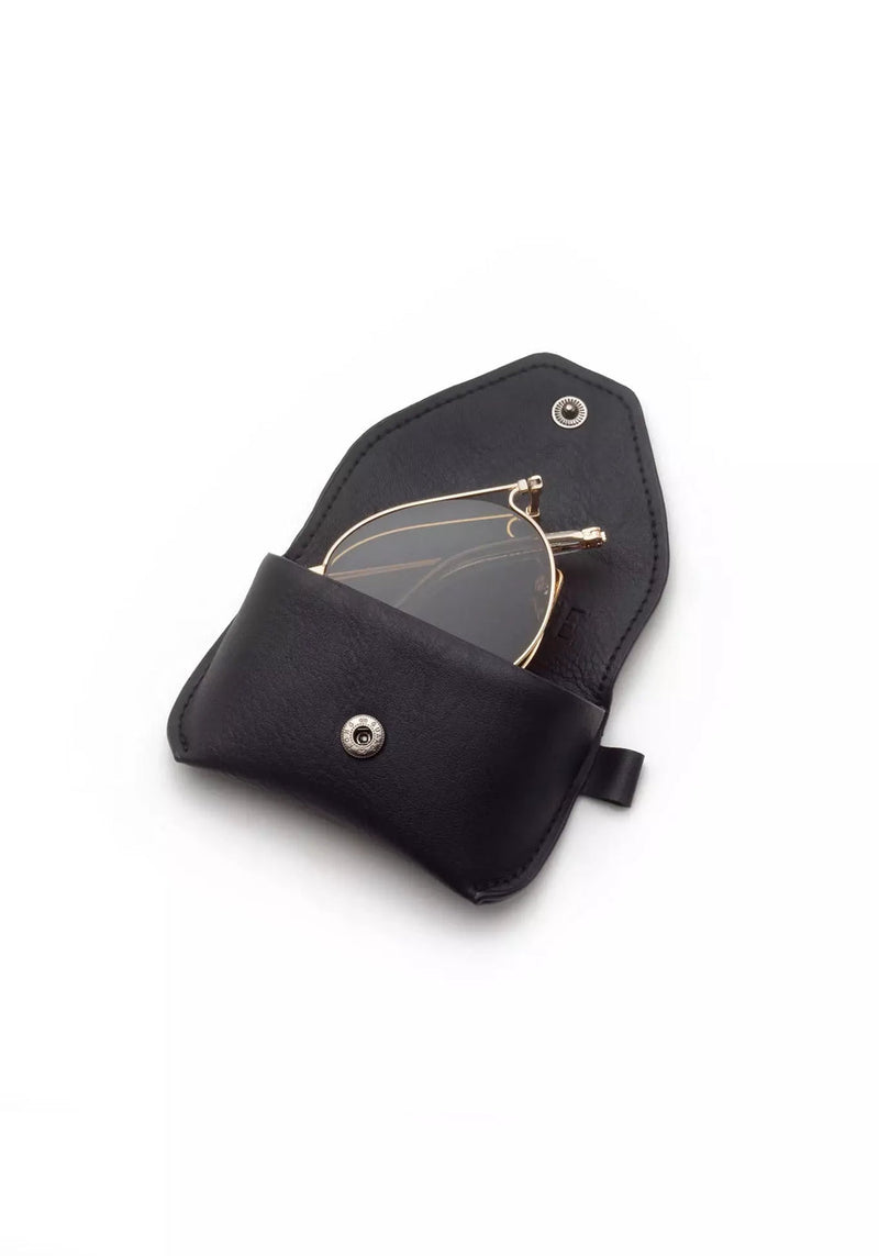 RAMPART FOLD | 18K + Matte Black Fade + Poppy Noir Handcrafted, luxury stainless steel round folding aviator KREWE sunglasses